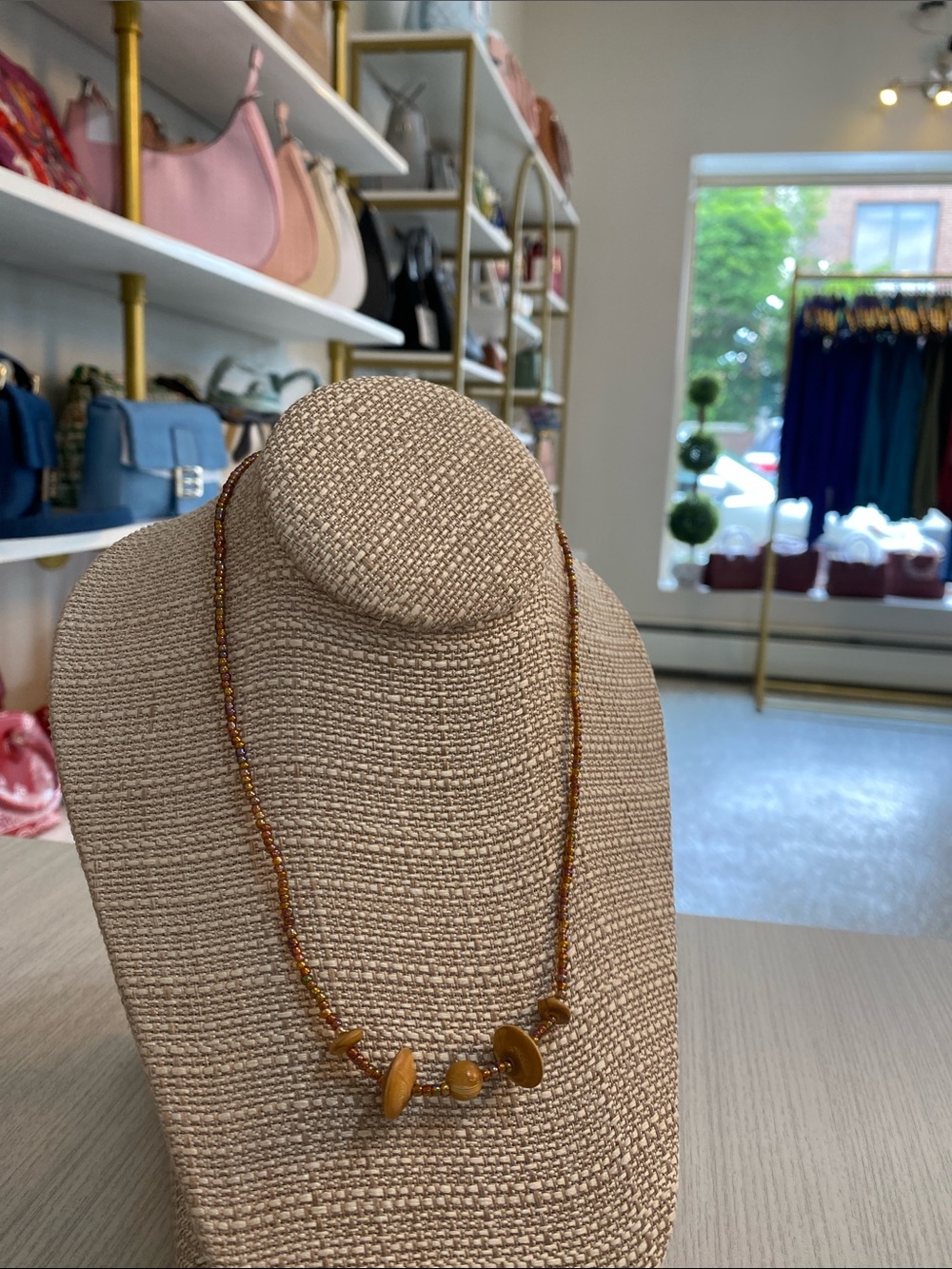 Handcrafted Wood Bead Necklace